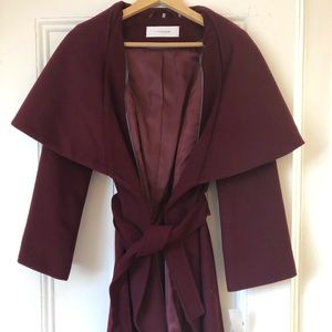 Wine color oversize coat